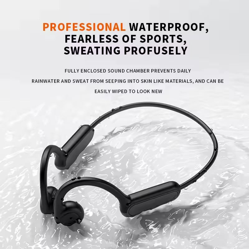 NEW Real Bone Conduction Sport Headphone Wireless Earphone Bluetooth-Compatible Headset Hands-Free with Mic for Running